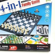 [CODE Z0VMD] Children's Toys - Family Game 4 in 1 Chess Otehllo Snake Ladder Halma