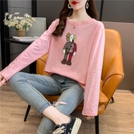 [AMYGO]  Baju T Shirt Perempuan Lengan Panjang T-shirt Plus Size Long Sleeve Blouse Clothes