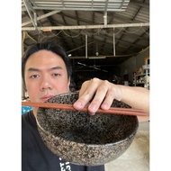 Ceramic Bowl With Red Wooden Chopsticks Cafe Japanese Style Size 7 Inches Snow Brown Pattern stonewa