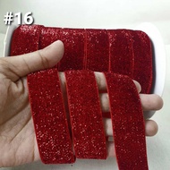 10 yards and 25 yards - 2.5 CM COARSE GLITTER VELVET RIBBON