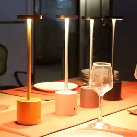 Hot Selling Aluminium Led Dining Table Lamp Ktv Bar Restaurant Cordless Lamps Light With Rechargeabl