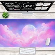Cute Space Nebula Pastel Kawaii Lofi Mouse Pad, Space Desk Mat, Cute Pastel Desk Mat, Cute Cloud Desk Mat, Gaming Mouse Pad, Desk Decor