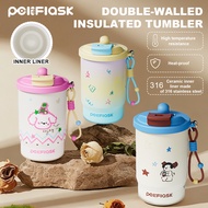 Peliflask Ceramic Liner Coffee Cup with Straw Flask Hot And Cold Tumbler 500ML Tumbler Tumbler Tahan