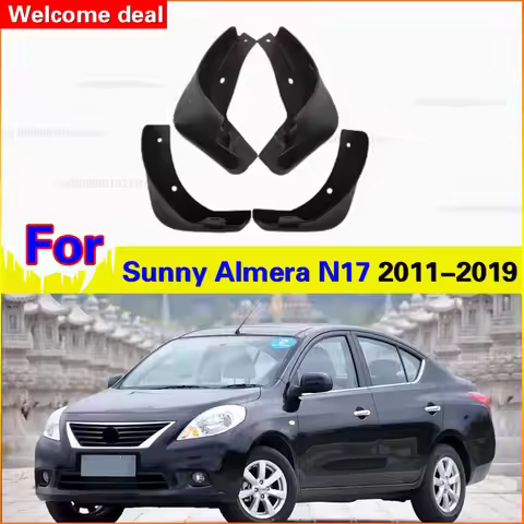 for Nissan Versa Sedan Latio Sunny Almera N17 2011~2019 4pcs Car Fender Mudguard Mud Flaps Guard Spl