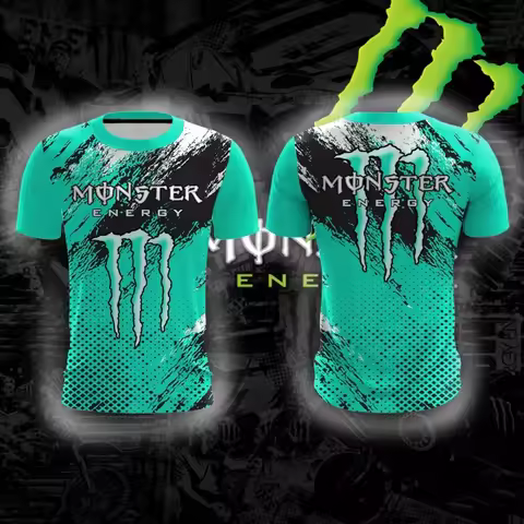 Monster Energy 3D Printed Men's T-Shirt - Street Style Graphic Pattern-Casual Clothing - Adult Sport
