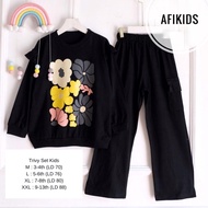 TRIVY SET KIDS (3THN-13THN) CELANA CARGO CRINKLE PRINTING | SETELAN ANAK PEREMPUAN TERBARU | BAJU AN