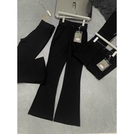 [Vip 1 (250)] Umi Flared Pants, Comfortable Stretch, High-Waisted 2-Button Buttons for Women 40-68kg