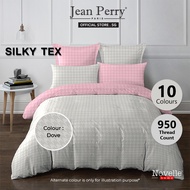 Novelle 950 TC Silky Tex Embossed Satin Bedsheet Set I Fitted Sheet (Houndstooth)