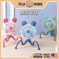 Mini Fan USB Rechargeable Portable Small Fan Baby Stroller Fan Octopus Mini Fan Kipas Stroller Baby Fan