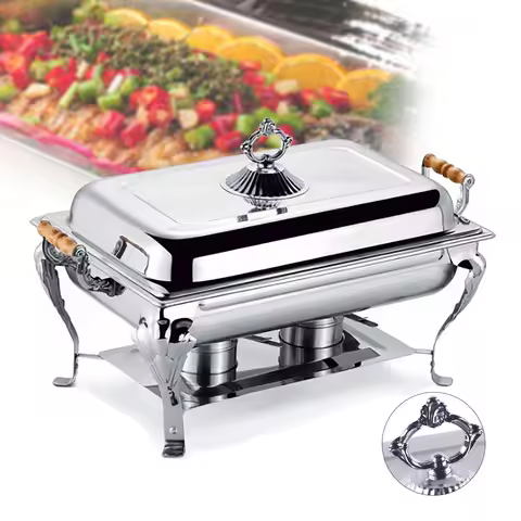 8Qt Catering Stainless Steel Chafer Chafing Dish Set Buffet Party Food Warmer Food Pan 9L Full Size 