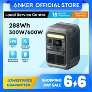 Anker SOLIX C300 Portable Power Station 288Wh 300W(600W Surge) Power Bank 7-Port Fast Charging A1722