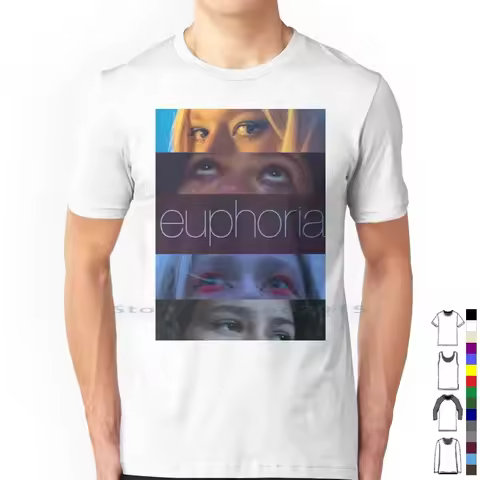 Euphoria T Shirt 100% Cotton Euphoria Eyes Looking Directions Movie Tv Show Cinema Color Zendaya Rue