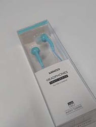 Miniso 3.5mm 有線耳機 earphones 全新100% 粉藍色