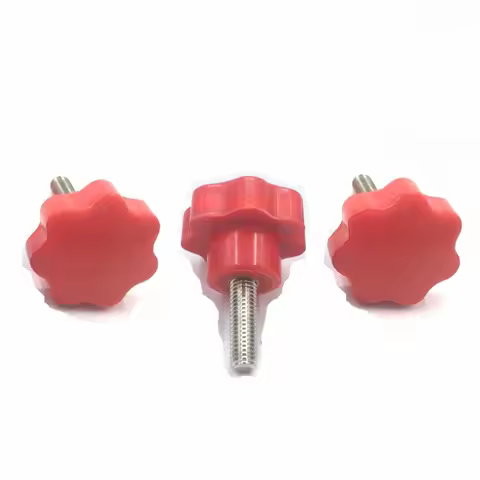 2pcs M10 M12 seven stars plum blossom bakelite hand screw handle screws red 304 stainless steel