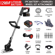 Mesin Rumput Bateri 1298VF/998VF Cordless Grass Cutter Machine Rechargeable Electric Lawn Mower with