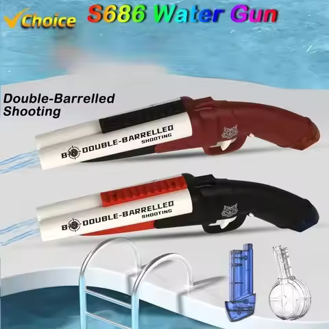 S686 Sprayer Electric Water Gun Double Barrel Large Folding Rifle Style Scatter Shotgun Kids Boys Pl