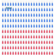 200pcs 16-14 AWG Red Blue Wire Connector Insulated Fork Terminal #4
