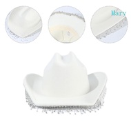 Mary Cowboy Hat Rhinestones Tassels Rave Cowgirl Hat Costume Party Accessories