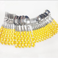 Green99 Store /Vicenza Stainless Steel/Spoon set/B240C/Tampa Rack/Yellow