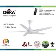 DEKA Remote Ceiling Fan AC XR10 White SCX56 Black DC F5DC 5/7 Speed 56" inch 5 Blade LED Light