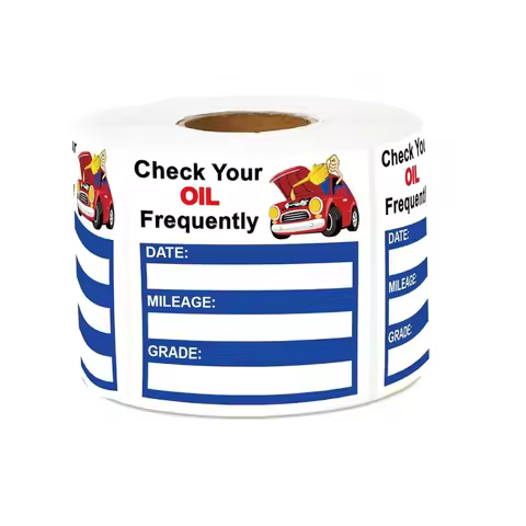 1 Roll Car Oil Change Reminder Stickers 150 Sheets Car Service Stickers 12x7x5CM Rectangle Adhesives