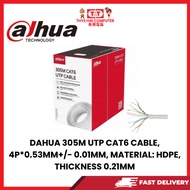 DAHUA 305M UTP CAT6 CABLE, 4P*0.53MM+/- 0.01MM, MATERIAL: HDPE, THICKNESS 0.21MM