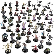 56 Painted Fantasy Mini Figures- All Unique Designs- 1" Hex-Sized Compatible with DND Dungeons and D