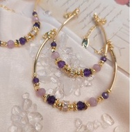 錠放紫藤-烏拉圭紫水晶【療癒石】半寶石手鍊│天秤座幸運水晶