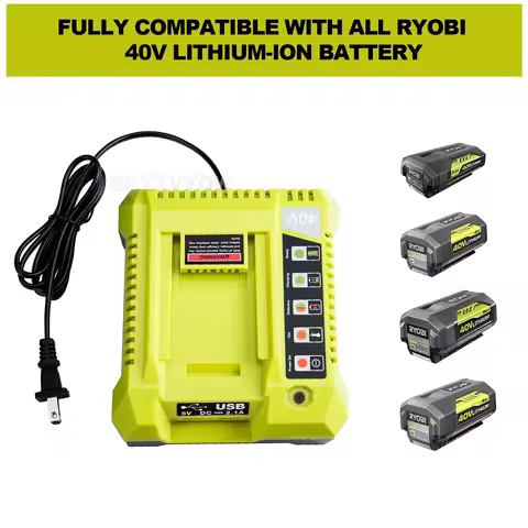 Beytvyow Super Battery Charger for Ryobi 40V Li-ion Battery Rapid Charger Station Compatible with Ry