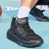 Xtep Men Basketball Shoes Low-Cut Fashion Rebound Cushioning Impact-resistant Comfortable Black White Pink Training