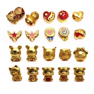 Sand Gold Five Tiger Large Hole Beads Accessories Bracelet Candy KT Cat Golden Rabbit Kirin Beast Oil Dripping With High Quality Non-Fading