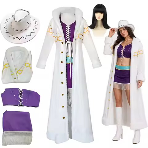 Nico Robin Cosplay Costume White Dress Women Miss All Sunday Anime Role Play Outfit Halloween Carniv