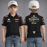 T-Shirt Enduro Kids'POLO Ducati - Premium Black Racing Kids' Shirt Polo Kids