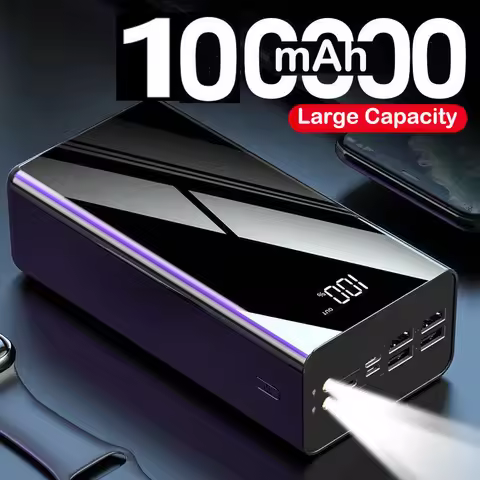 Power Bank 100000mAh Portable Charger External Battery Pack Powerbank 100000 mAh for iPhone 16 Huawe