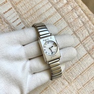 agnes b 特殊彈性錶帶 錶盤品牌刻紋 銀色古董錶 vintage