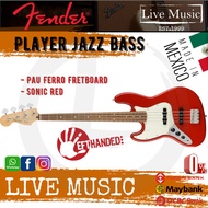 Fender Player Jazz Bass Left-Handed Guitar, Pau Ferro Fretboard - Sonic Red