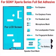 LCD Sticker Front Frame Glue Ear Speaker Loudspeaker Dust Mesh Net Full Set Adhesive For SONY Xperia XZ XZs XZ1 XZ2 Compact Mini