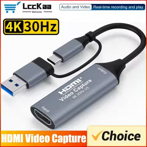 4K HDMI To USB 3.0 Type C Video Capture Card for Gaming Live Streaming Video TV Recorder Live Stream