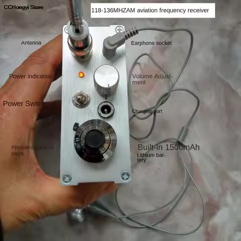 118-136MHZ Aviation Band Receiver AM Airband Aviation Frequency Receiver+ Built-in Lithium Battery +