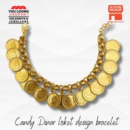Youloong Gelang tangan candy gantung Dinar Loket EMAS916/ Dinar pendant dangle with candy design bra
