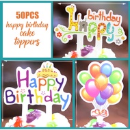 50pcs Happy birthday toppers birthday cake cupcake topper