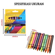Pensil Crayon Isi 24 Warna - Alat Menggambar Dan Mewarnai Set 24pcs Color Crayons Pencil 24in1 Krayo