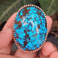 Batu cincin pirus persia biru fancy ceplok kuro