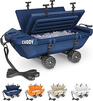 CUDDY Crawler Cooler with Wheels – 40 QT Amphibious Floating Cooler and Dry Storage Vessel - Orange,