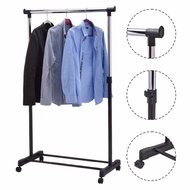 Double Pole Clothes Laundry Wheel Rack Garment Hanger Organizer/Rak Penyidai Baju Ampaian Beroda Penyangkut Pakaian