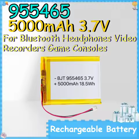 955465 5000mAh 3.7V Rechargeable Battery for Bluetooth Headphones Video Recorders Game Consoles Lith