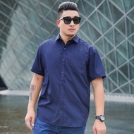 【80-170KG】Baju Lengan Pendek Lelaki Kemeja Lelaki Business Shirt Saiz Besar Kasual Longgar Plus Gemu