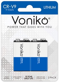 Voniko Lithium Batteries 9 Volt 2 Pack – 9V Lithium Batteries – Long Life Smoke Detector Batteries 1
