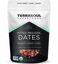 ▶$1 Shop Coupon◀  Terrasoul erfoods Organic Pitted Medjool Dates, 1.5 Lbs - Pits Removed | Soft Chew
