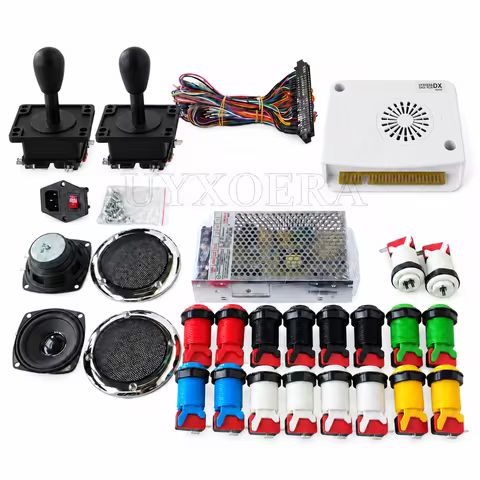 5000 in 1 Arcade Machine DIY Kit 2 American Joysticks 18 Buttons Power Supply Speakers Harness Optio